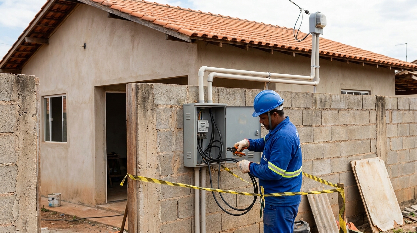 Eletricista instalando padrao de energia em Campinas‑SP