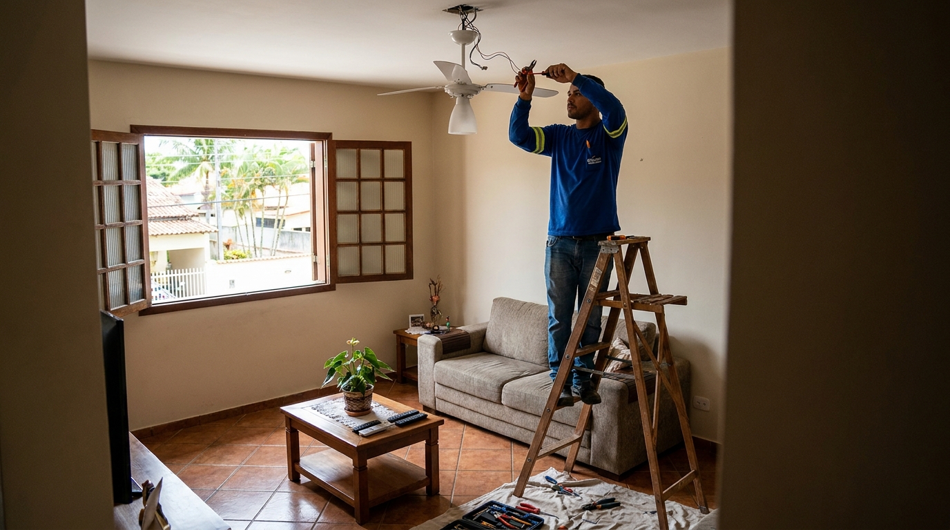 Instalacao de ventilador de teto profissional em Campinas‑SP